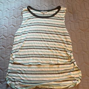 High low striped tank